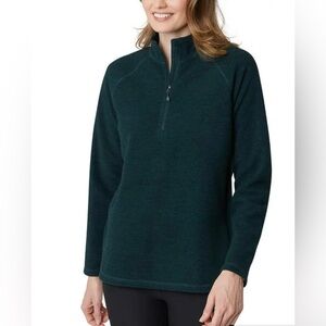 Eddie Bauer Womens Midweight Quarter Zip Fleece Pullover Size XXL Evergreen